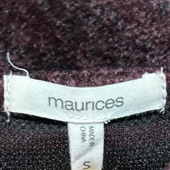 Maurices Women's Cardigan S Burgundy Marled Cowl Neck High Low Sweater Top Cape - Picture 5 of 9